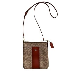 Coach Kitt Messenger Crossbody in Brown Colorblock Signature Canvas